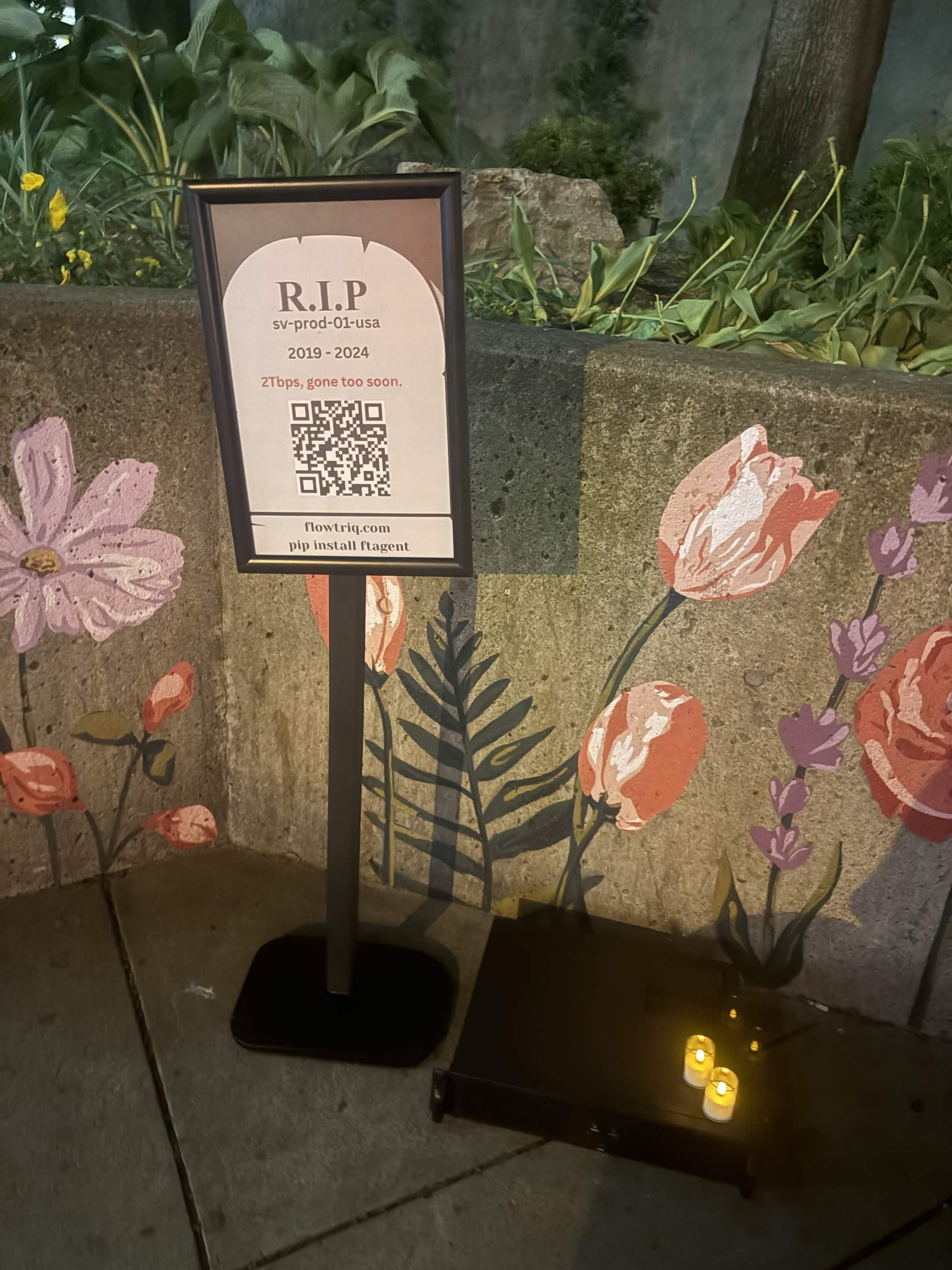 Server Tomb: R.I.P. sv-prod-01-usa, 2019-2024, 2Tbps gone too soon, outside 151 Front St W Toronto